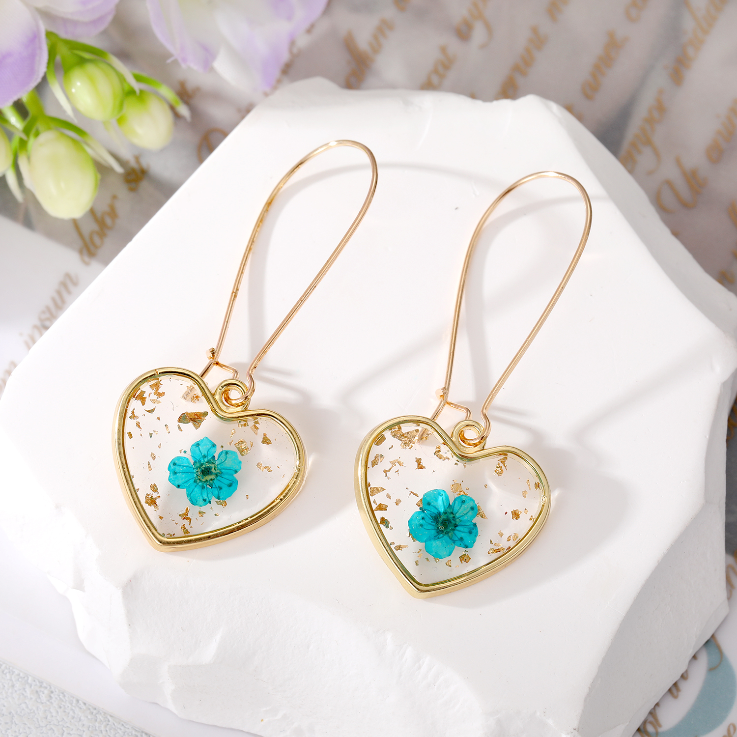 Wholesale Jewelry 1 Pair Simple Style Flower Alloy Alloy Drop Earrings display picture 2