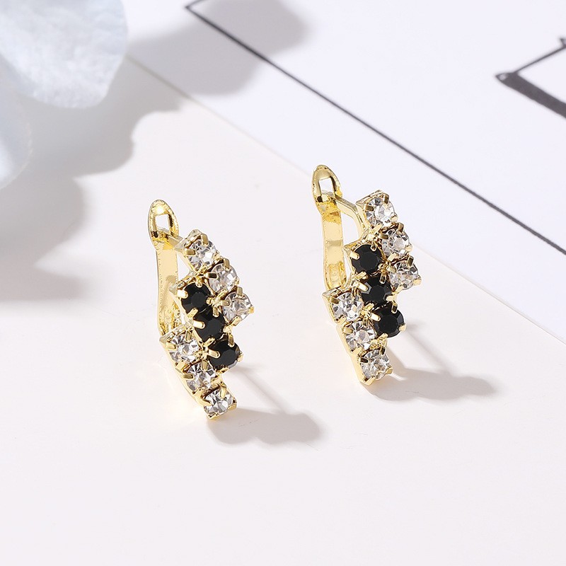 Fashion Lightning Copper Ear Studs Inlay Rhinestones Copper Earrings 1 Pair display picture 4