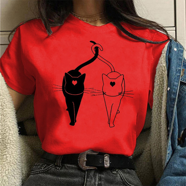 Femmes T-shirt Manche Courte T-shirts Impression Décontractée Chat display picture 1