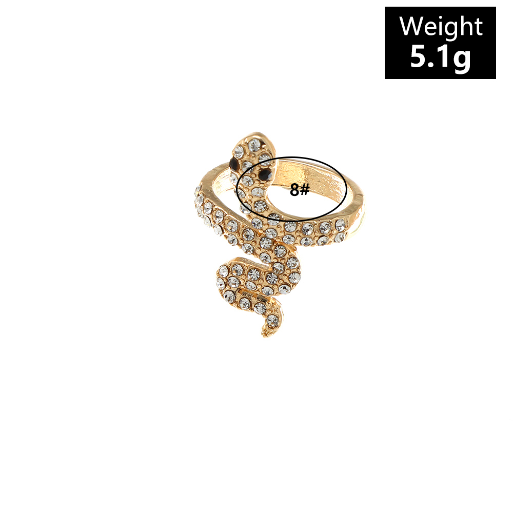 Fashion Snake Alloy Plating Zircon Open Ring 1 Piece display picture 1