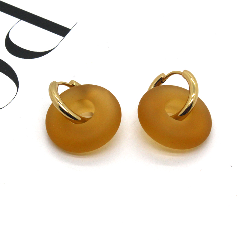 Simple Style Geometric Resin Metal Drop Earrings display picture 5