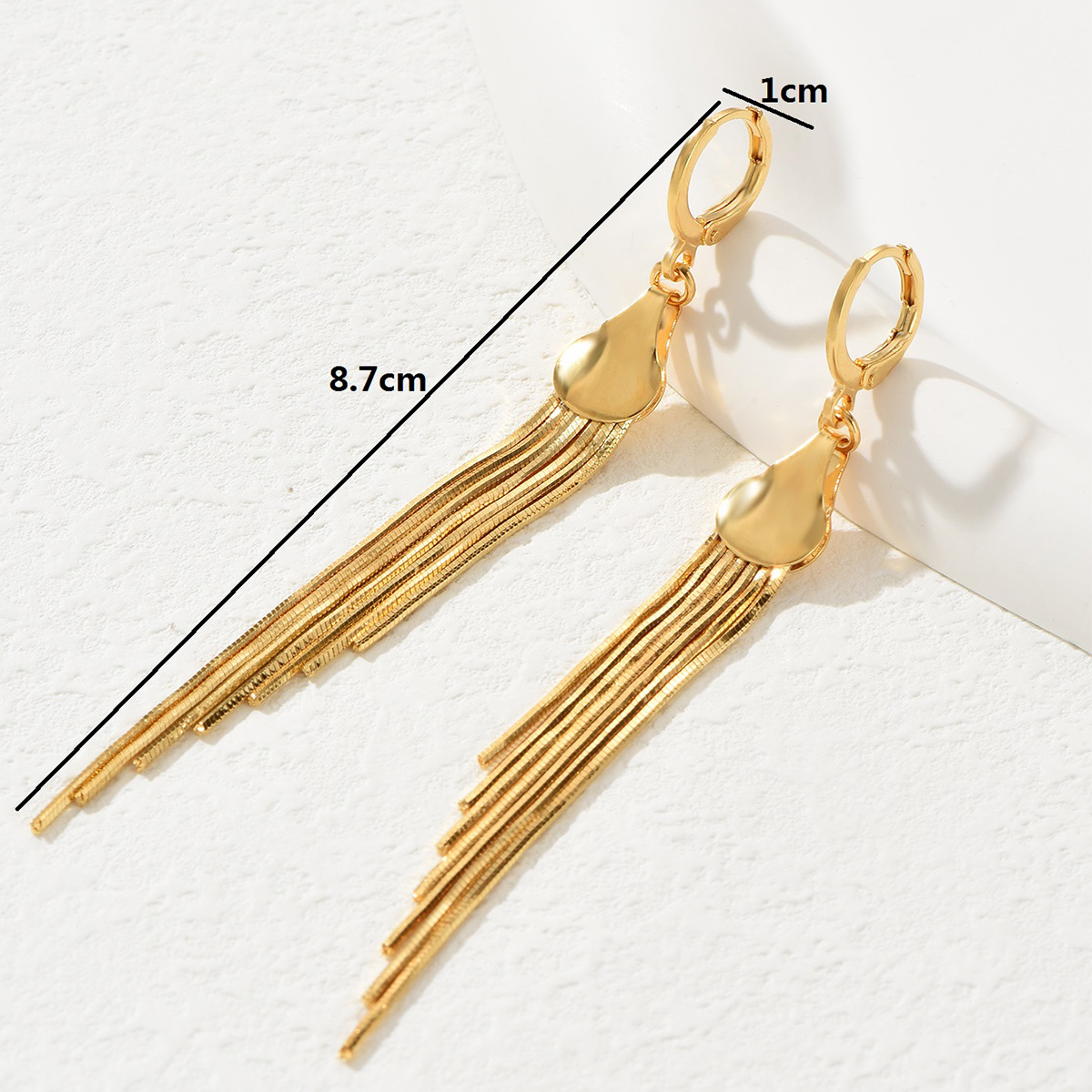 Fashion Lines Copper Earrings Plating Tassel Copper Earrings 1 Pair display picture 2