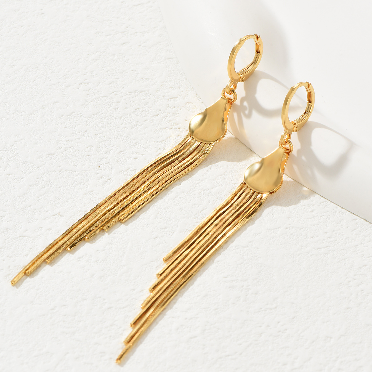 Fashion Lines Copper Earrings Plating Tassel Copper Earrings 1 Pair display picture 4