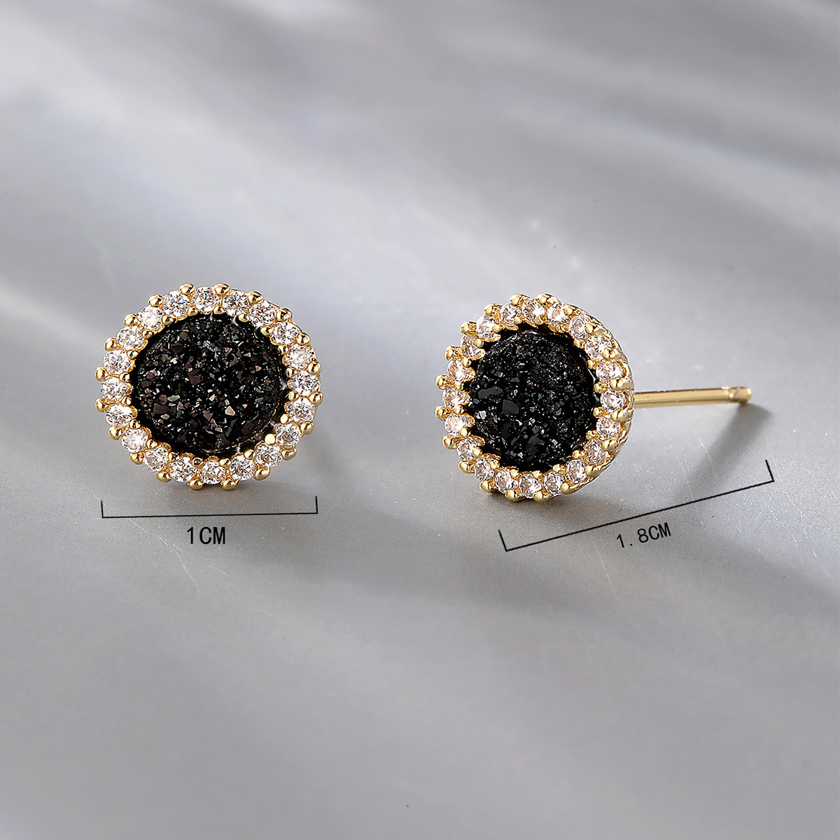 Fashion Round Copper Ear Studs Plating Crystal Zircon Copper Earrings 1 Pair display picture 2