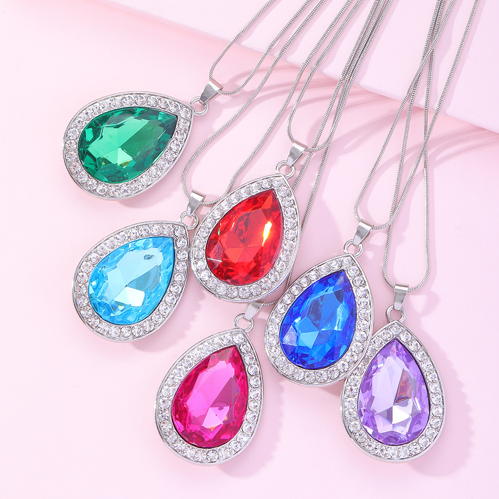 Glam Water Droplets Alloy Zircon Necklace display picture 2