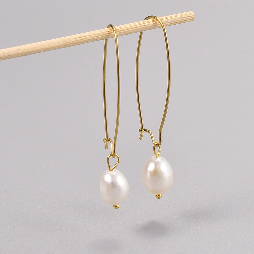 Elegant Pearl Titanium Steel Drop Earrings Earrings Plating Artificial Pearls Stainless Steel Earrings display picture 8