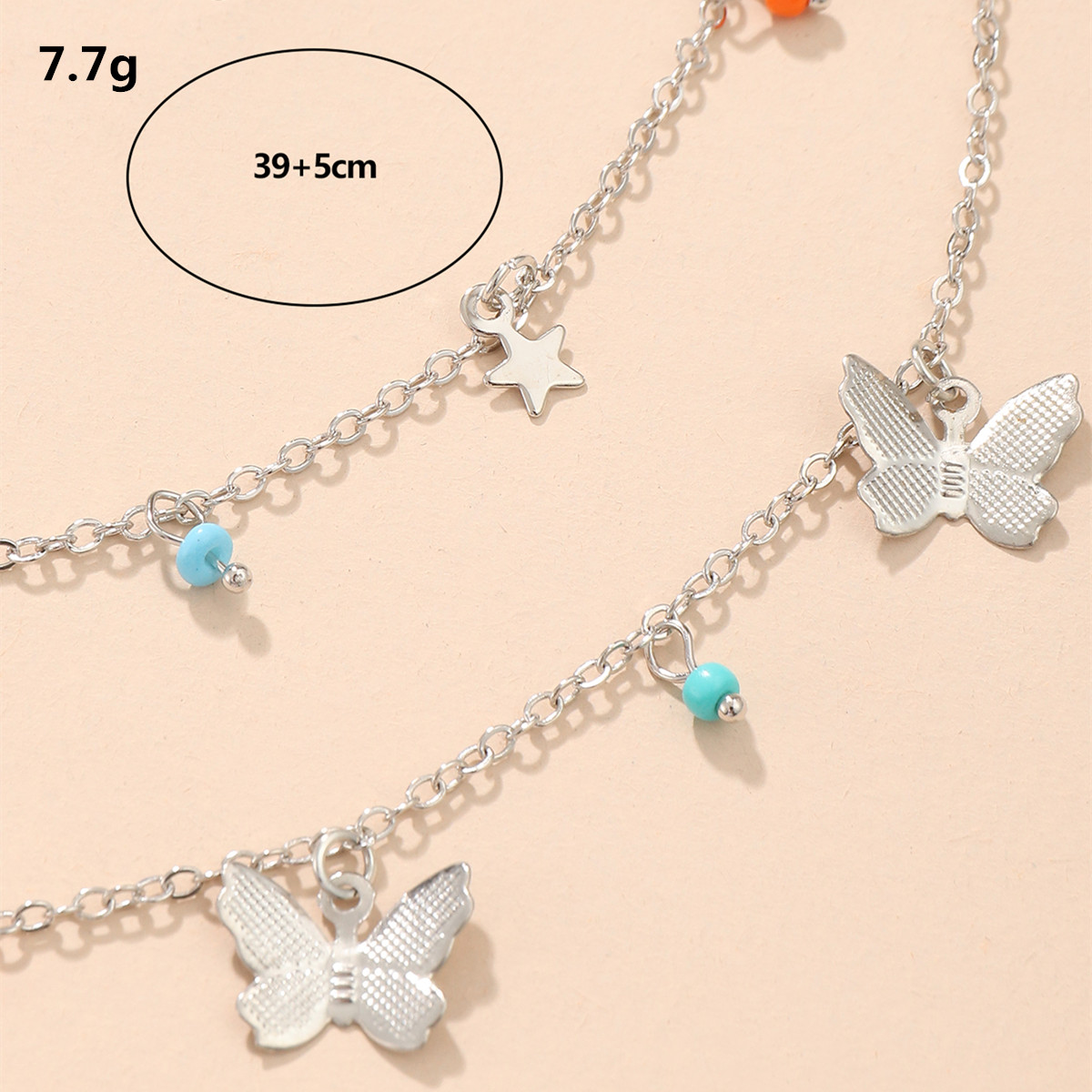 Sweet Star Butterfly Beaded Alloy Layered Plating Alloy Choker 1 Piece display picture 1