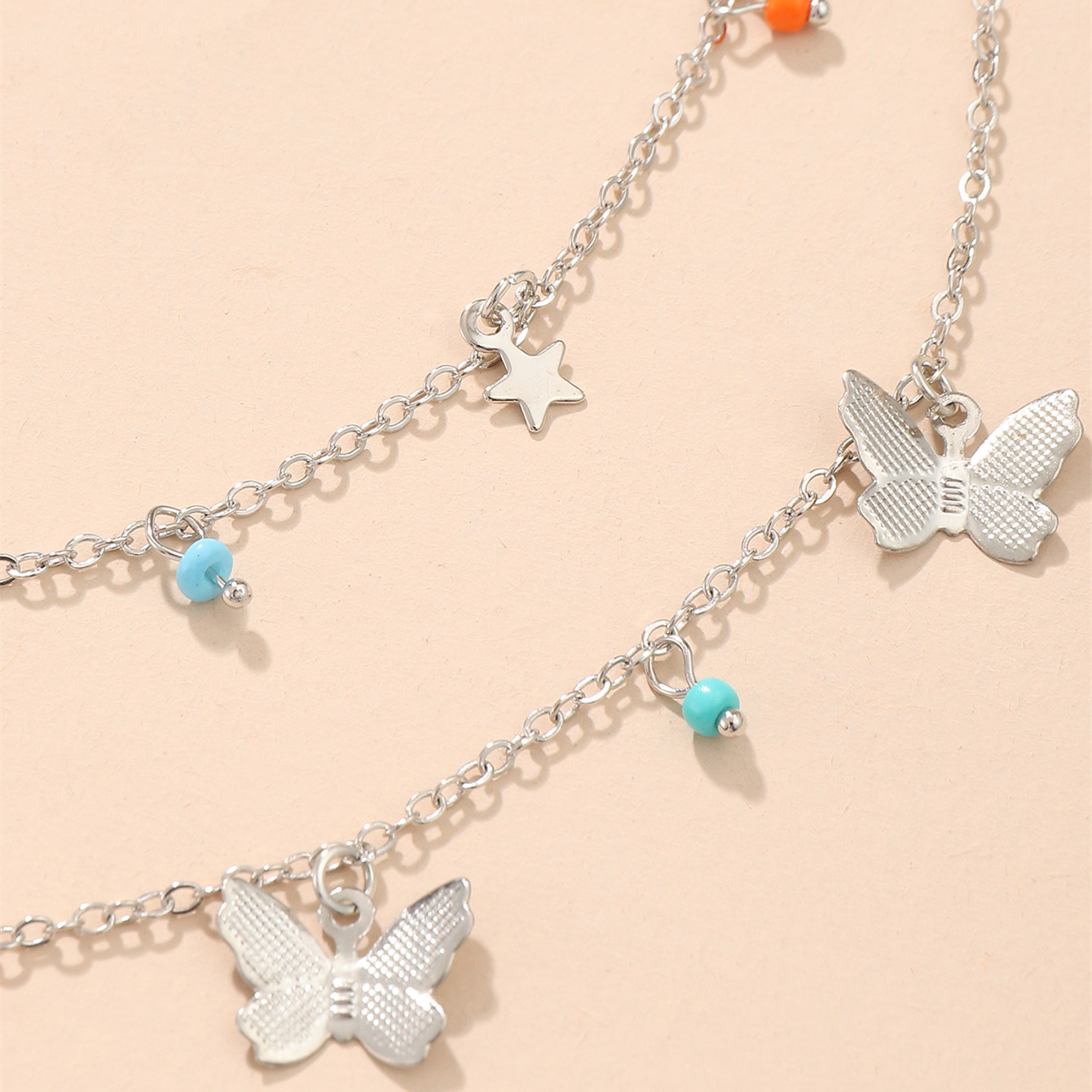 Sweet Star Butterfly Beaded Alloy Layered Plating Alloy Choker 1 Piece display picture 2