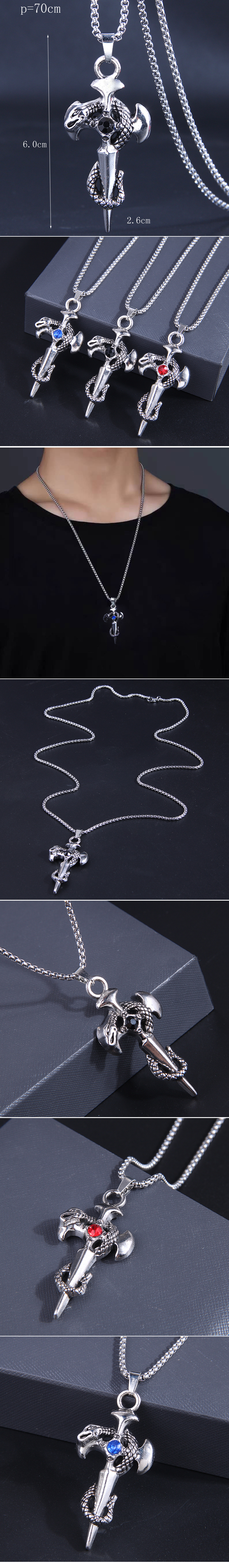 Hip-hop Cross Alloy Plating Artificial Rhinestones Pendant Necklace 1 Piece display picture 1