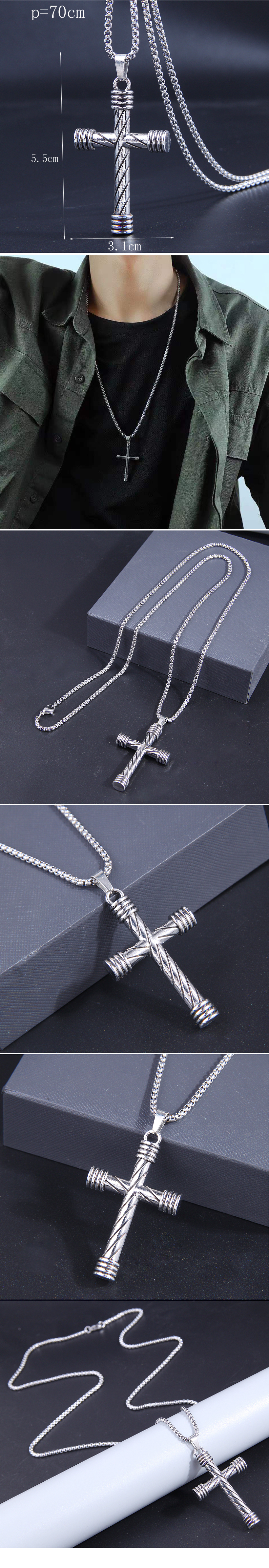 Hip-hop Cross Alloy Plating Pendant Necklace 1 Piece display picture 1