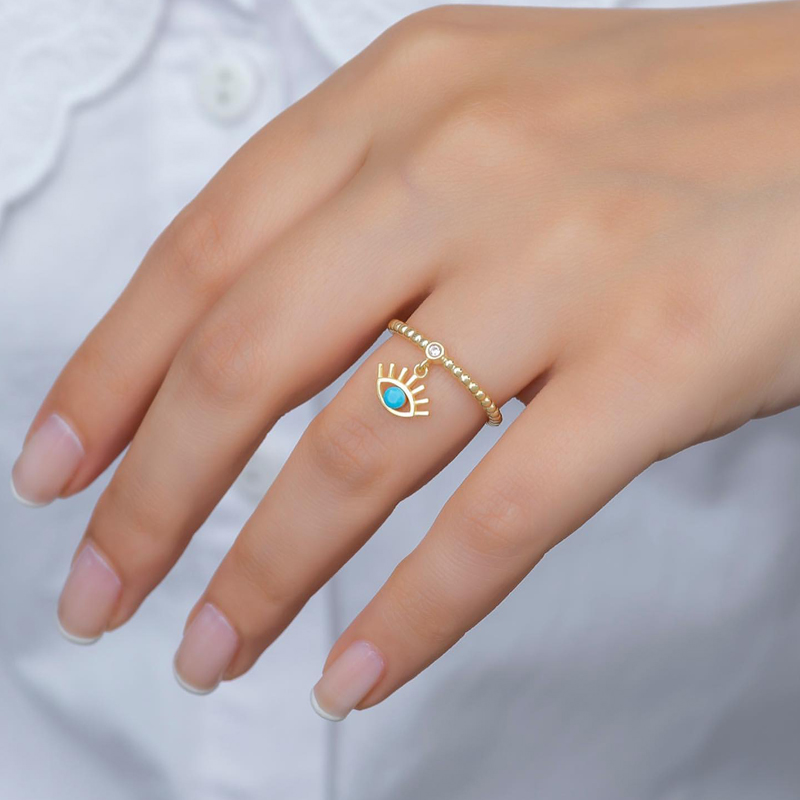 Fashion Devil's Eye Alloy Plating Zircon Rings display picture 1
