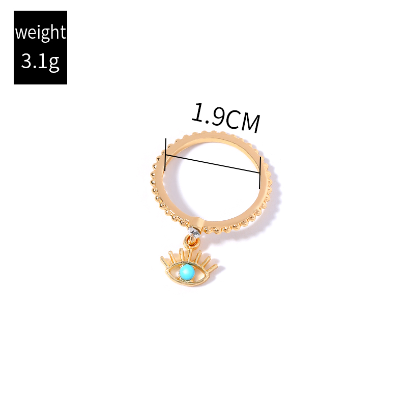 Fashion Devil's Eye Alloy Plating Zircon Rings display picture 3