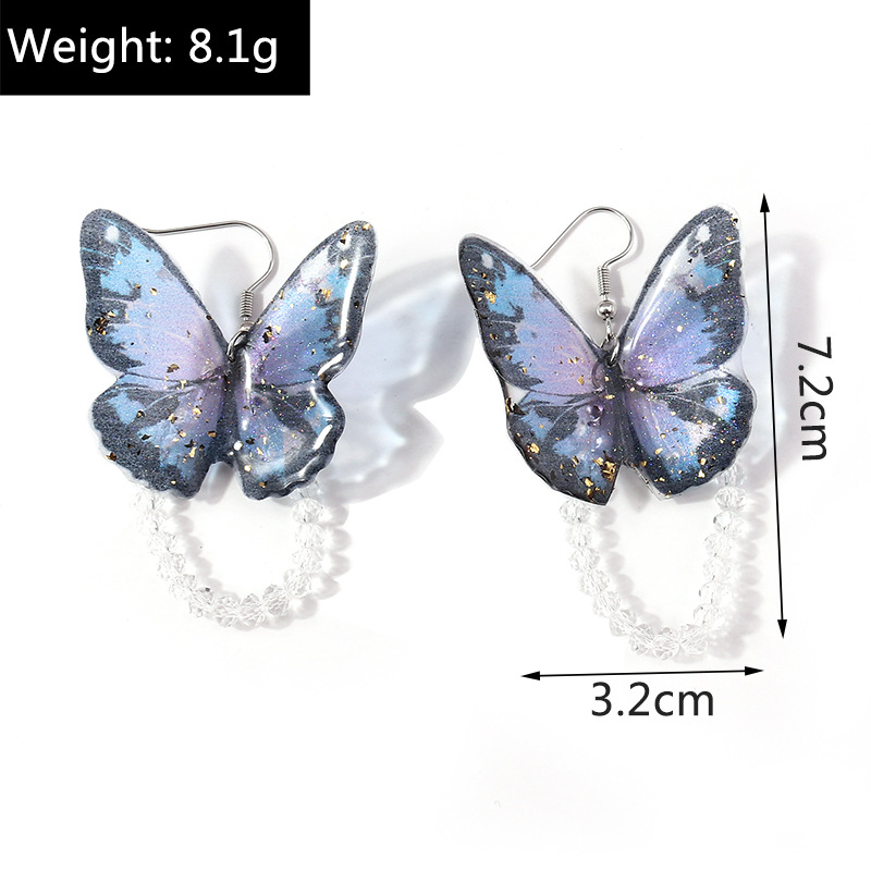 Süss Schmetterling Aryl Perlen Transparent Ohrhaken display picture 1