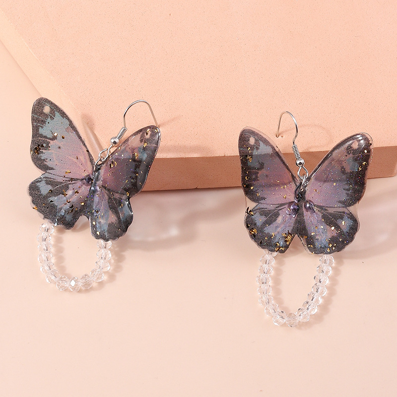 Süss Schmetterling Aryl Perlen Transparent Ohrhaken display picture 5