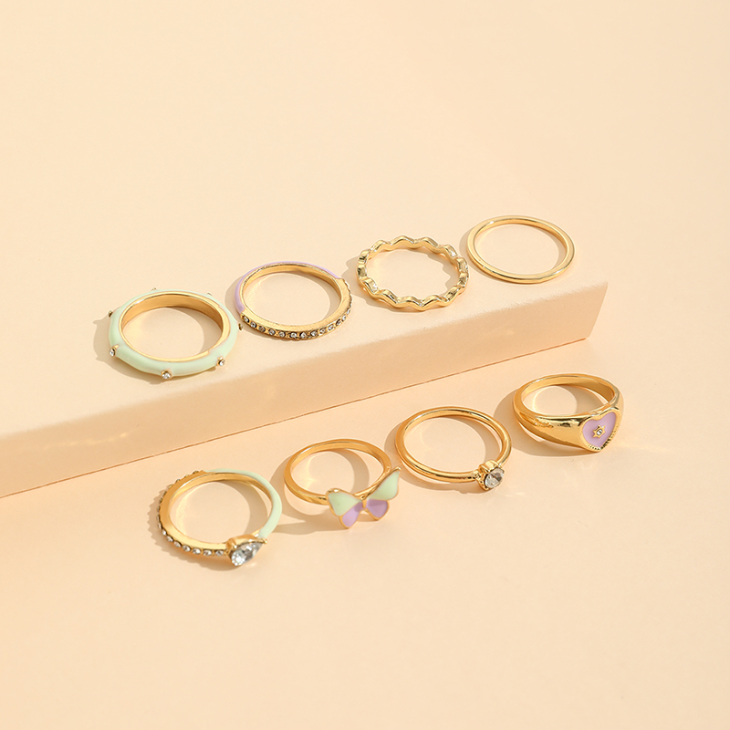 Simple Style Geometric Alloy Stoving Varnish Rings display picture 4