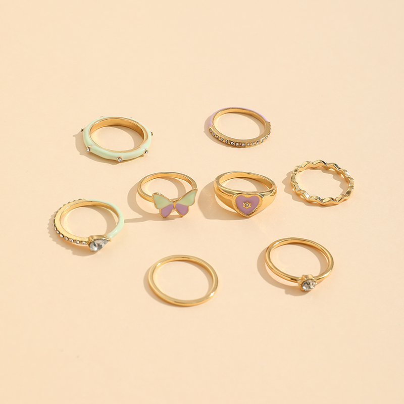 Simple Style Geometric Alloy Stoving Varnish Rings display picture 5