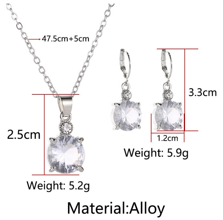 Fashion Solid Color Alloy Inlay Zircon Women's Earrings Necklace display picture 6