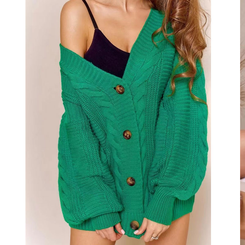 Women's Cardigan Long Sleeve Sweaters & Cardigans Button Fashion Solid Color display picture 2