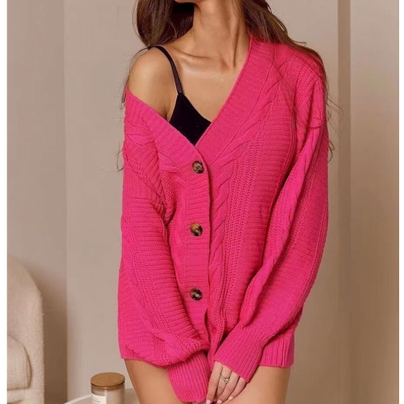 Women's Cardigan Long Sleeve Sweaters & Cardigans Button Fashion Solid Color display picture 3