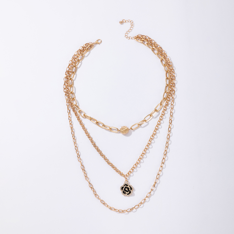 Fashion Flower Alloy Layered Necklace display picture 2