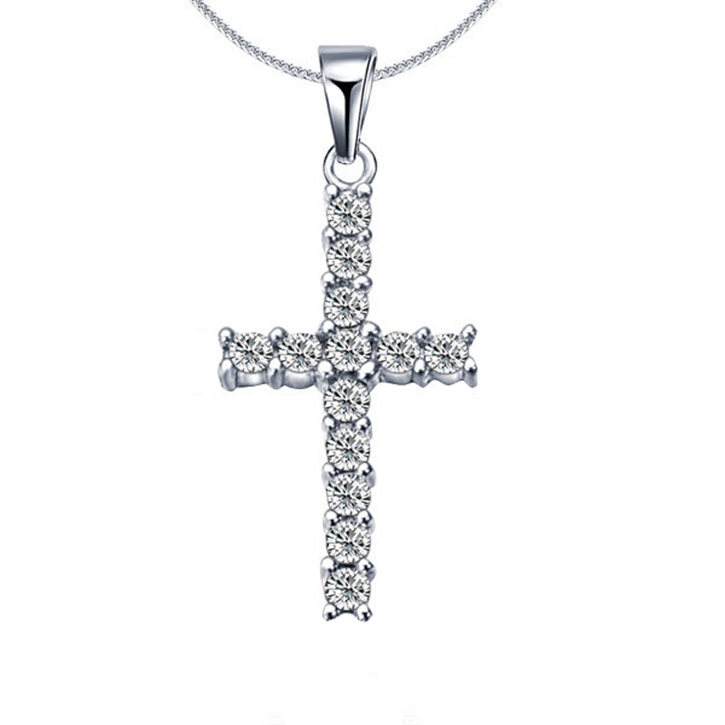 Hip-hop Cross Alloy Plating Rhinestone Pendant Necklace 1 Piece display picture 1