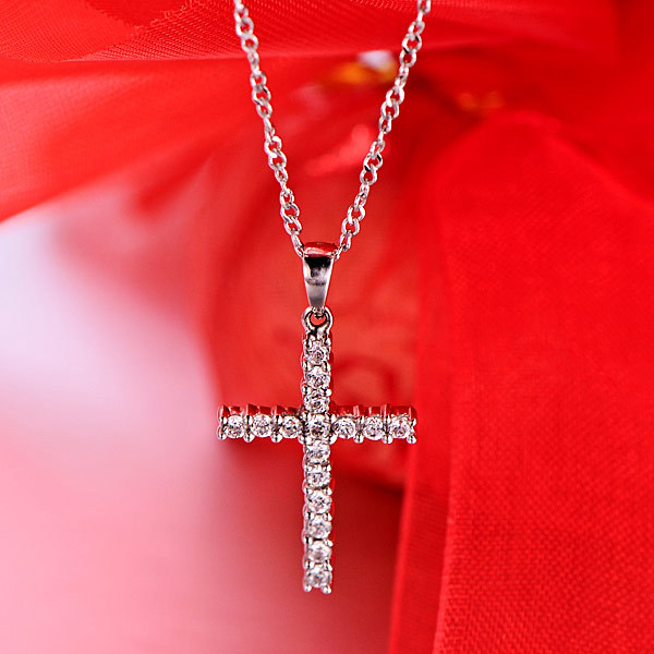 Hip-hop Cross Alloy Plating Rhinestone Pendant Necklace 1 Piece display picture 2
