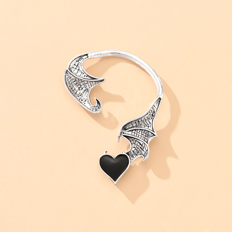 Fashion Heart Shape Wings Alloy Plating Ear Clips 1 Piece display picture 3