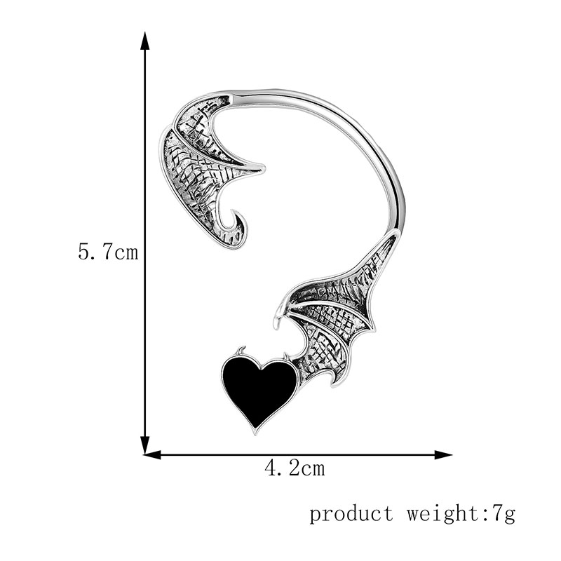 Fashion Heart Shape Wings Alloy Plating Ear Clips 1 Piece display picture 4