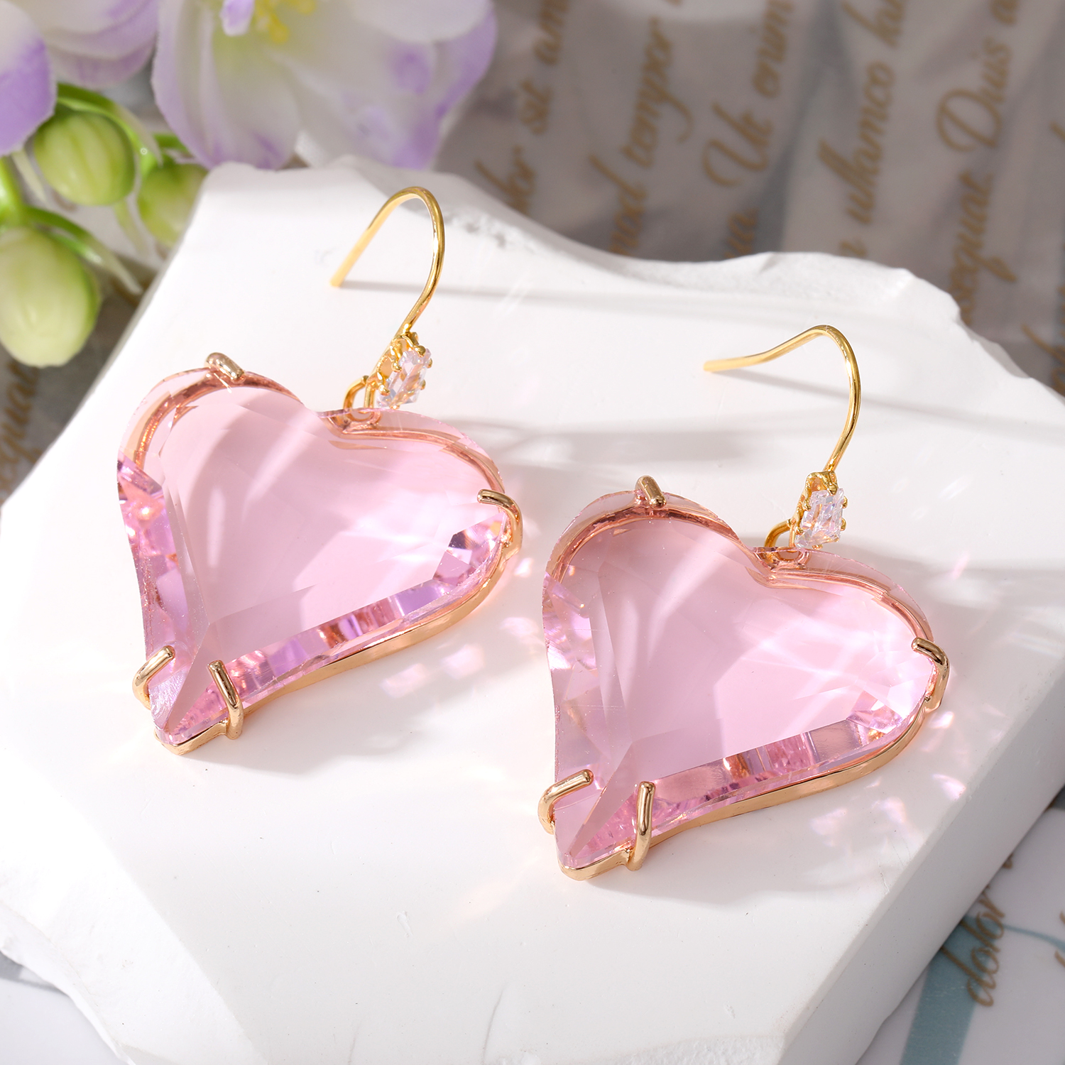 Bijoux En Gros 1 Paire Mode Forme De Cœur Alliage Cristal Boucles D'oreilles display picture 8