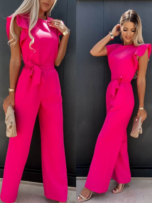 Women's Daily Fashion Solid Color Full Length Belt Jumpsuits display picture 3