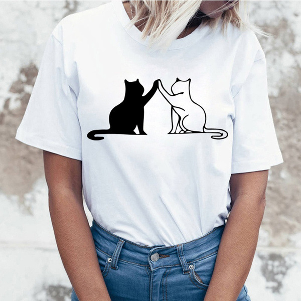 Women's T-shirt Short Sleeve T-shirts Printing Streetwear Cat display picture 2