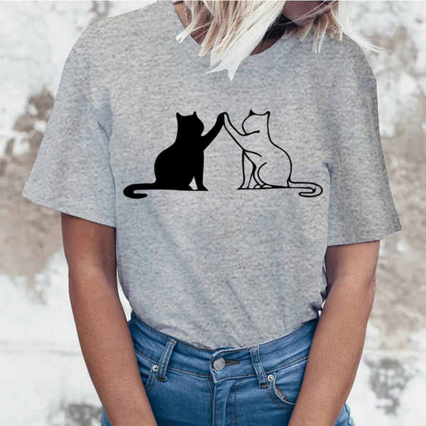 Women's T-shirt Short Sleeve T-shirts Printing Streetwear Cat display picture 5