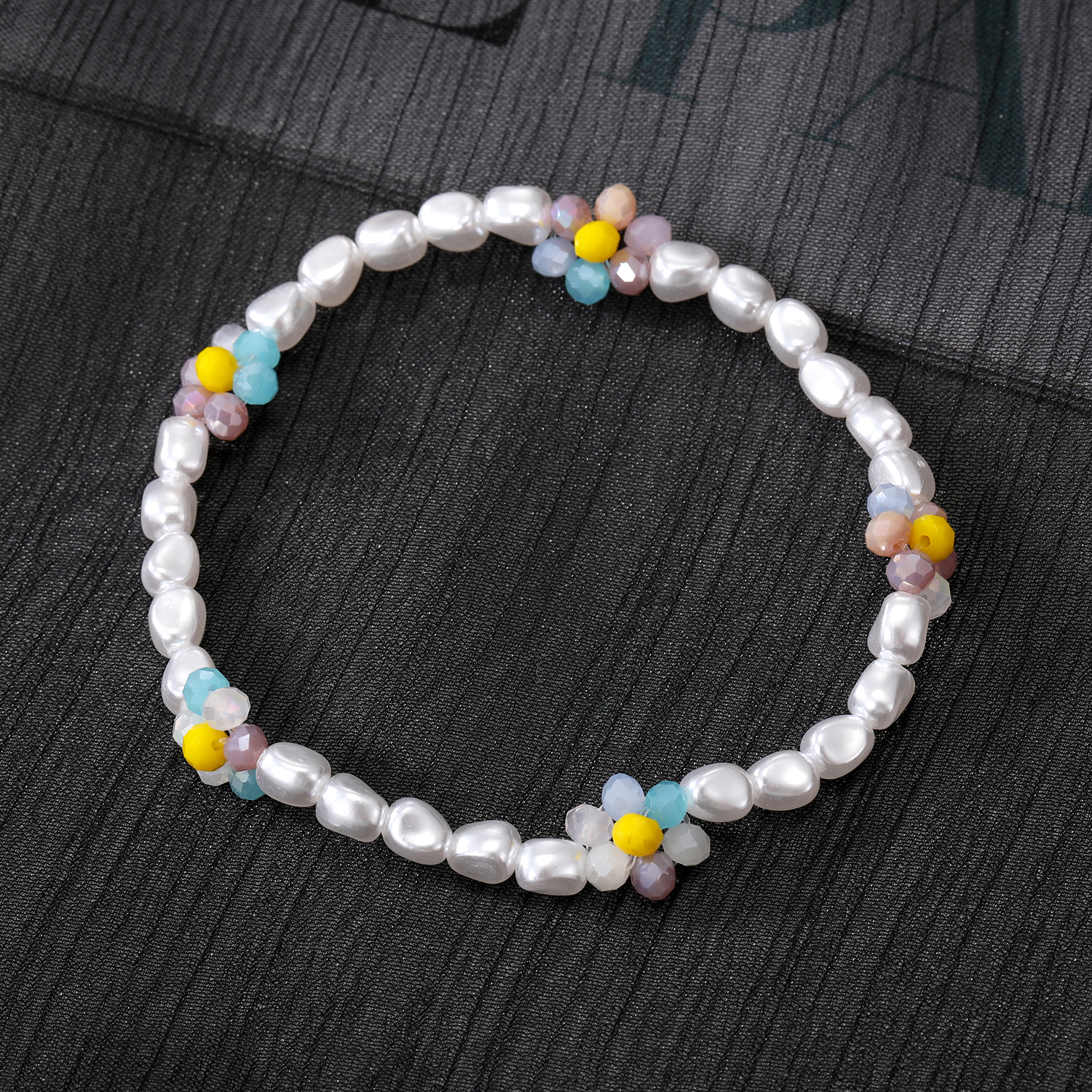 Sweet Flower Resin Beaded Pearl Bracelets 1 Piece display picture 4