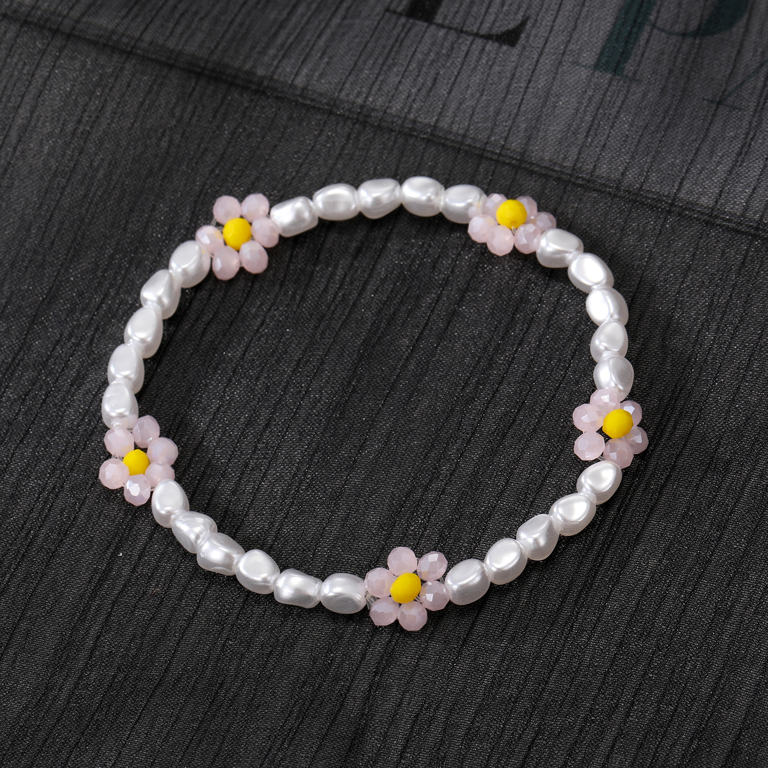 Sweet Flower Resin Beaded Pearl Bracelets 1 Piece display picture 8