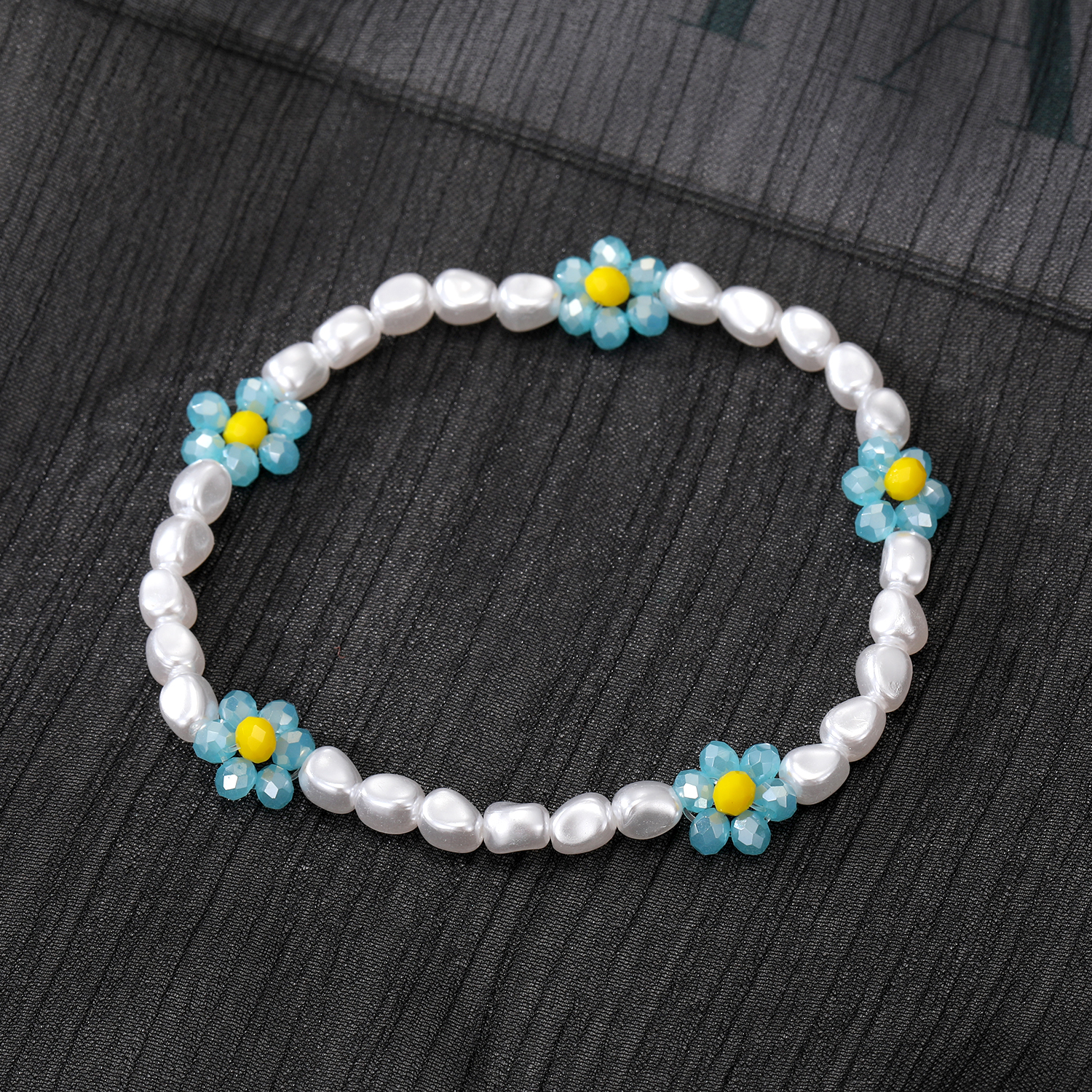 Sweet Flower Resin Beaded Pearl Bracelets 1 Piece display picture 7