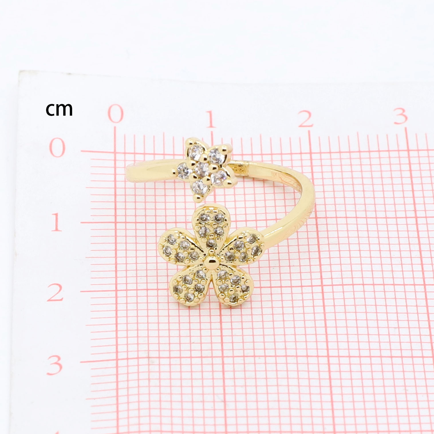 Fashion Flower Copper Open Ring Inlay Copper Copper Rings 1 Piece display picture 10