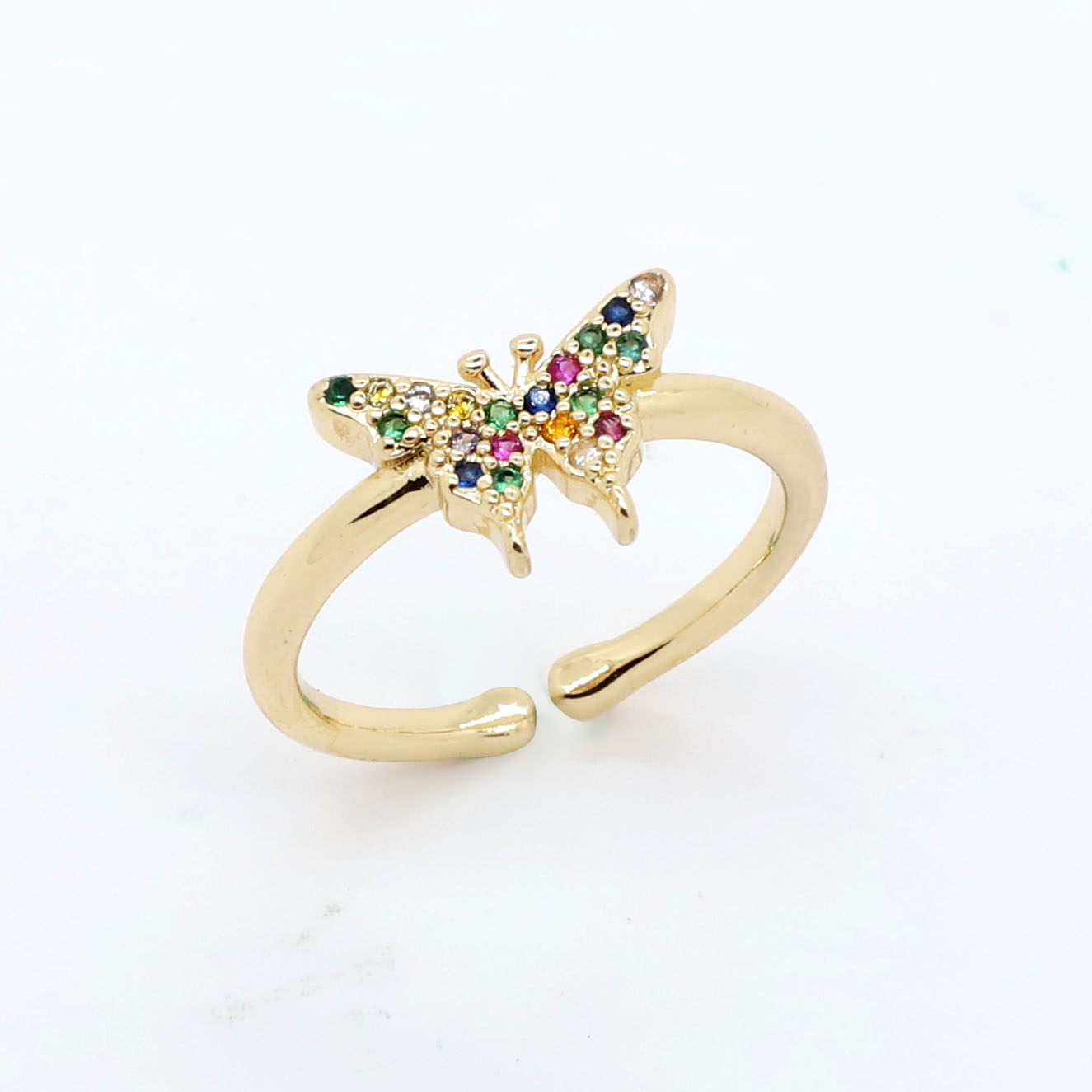 Fashion Heart Shape Butterfly Copper Open Ring Plating Copper Copper Rings 1 Piece display picture 5