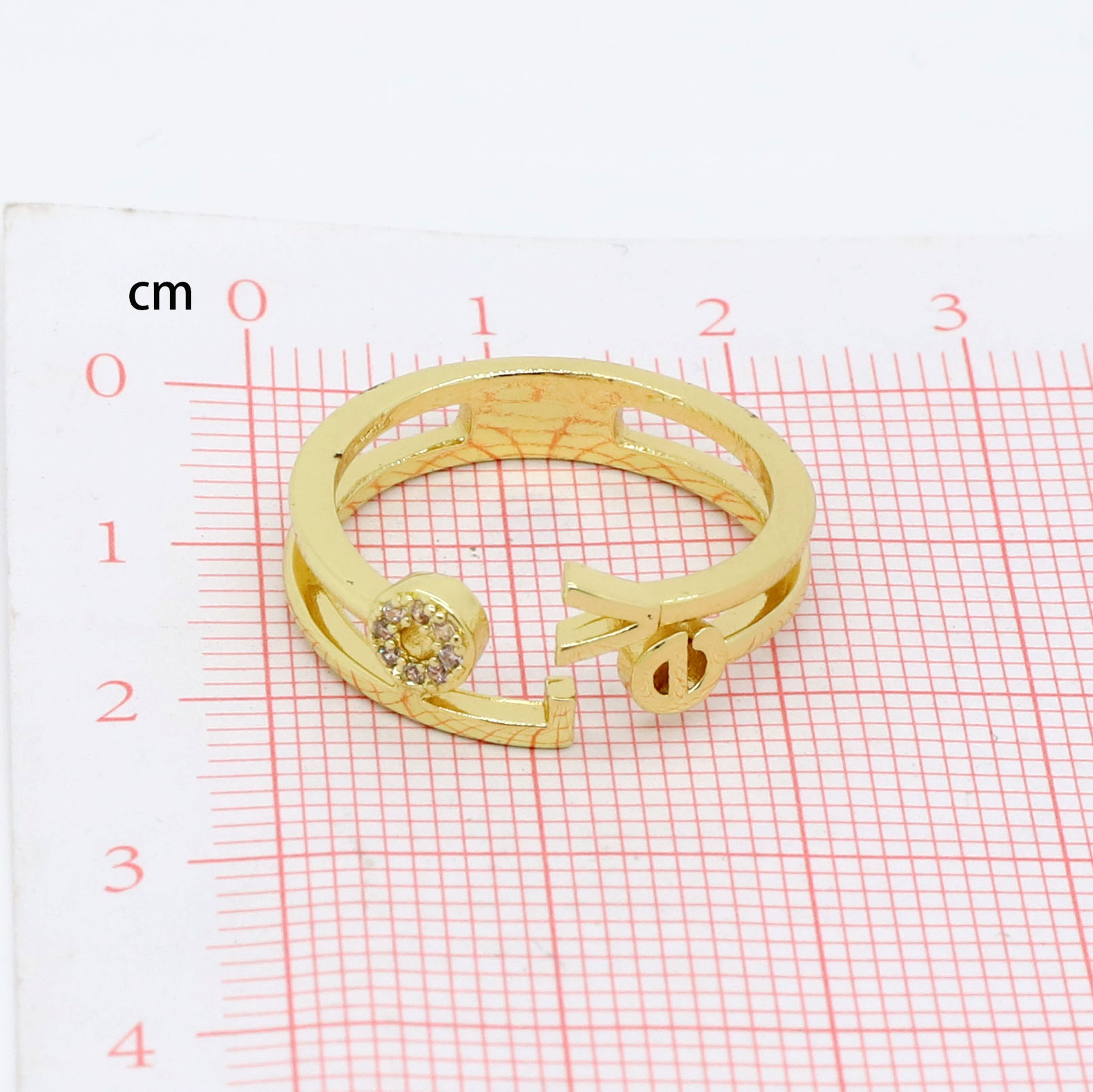 Vintage Style Sun Moon Leaves Copper Open Ring Plating Rhinestone Copper Rings 1 Piece display picture 8