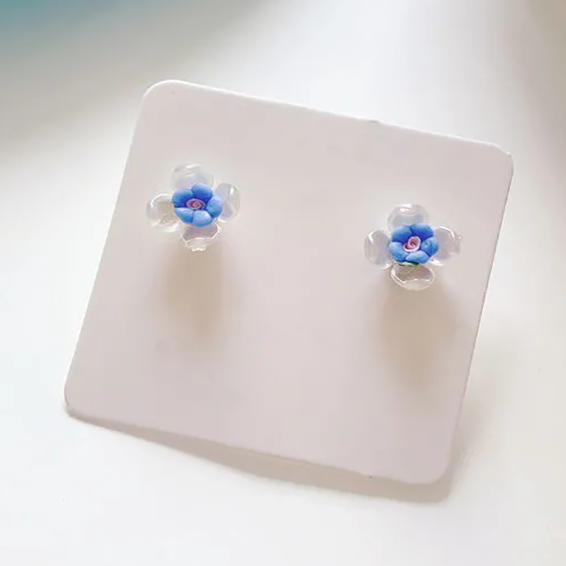 Simple Style Flower Arylic Resin Patchwork Ear Studs 1 Pair display picture 4