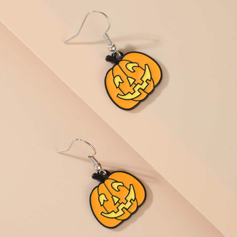 Halloween Retro Pumpkin Cat Ghost Alloy Holiday Earring display picture 7