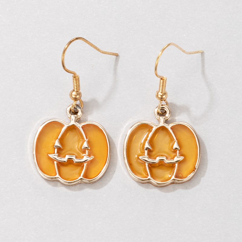 Halloween Retro Pumpkin Cat Ghost Alloy Holiday Earring display picture 10