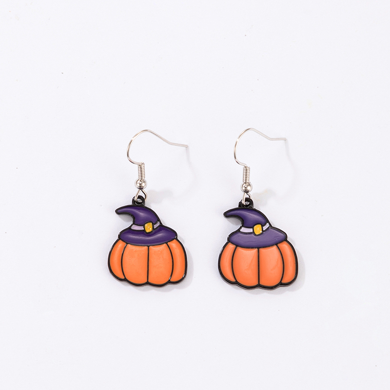 Halloween Retro Pumpkin Cat Ghost Alloy Holiday Earring display picture 17