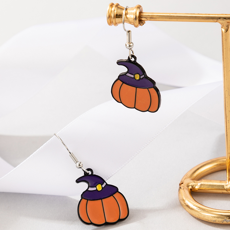 Halloween Retro Pumpkin Cat Ghost Alloy Holiday Earring display picture 16