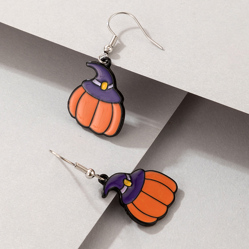 Halloween Retro Pumpkin Cat Ghost Alloy Holiday Earring display picture 20