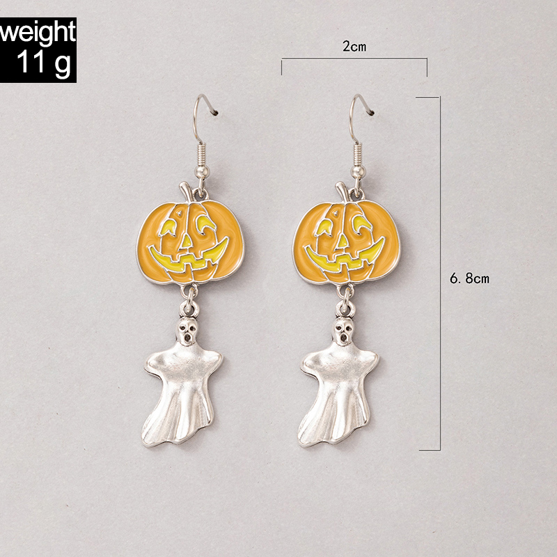 Halloween Retro Pumpkin Cat Ghost Alloy Holiday Earring display picture 31