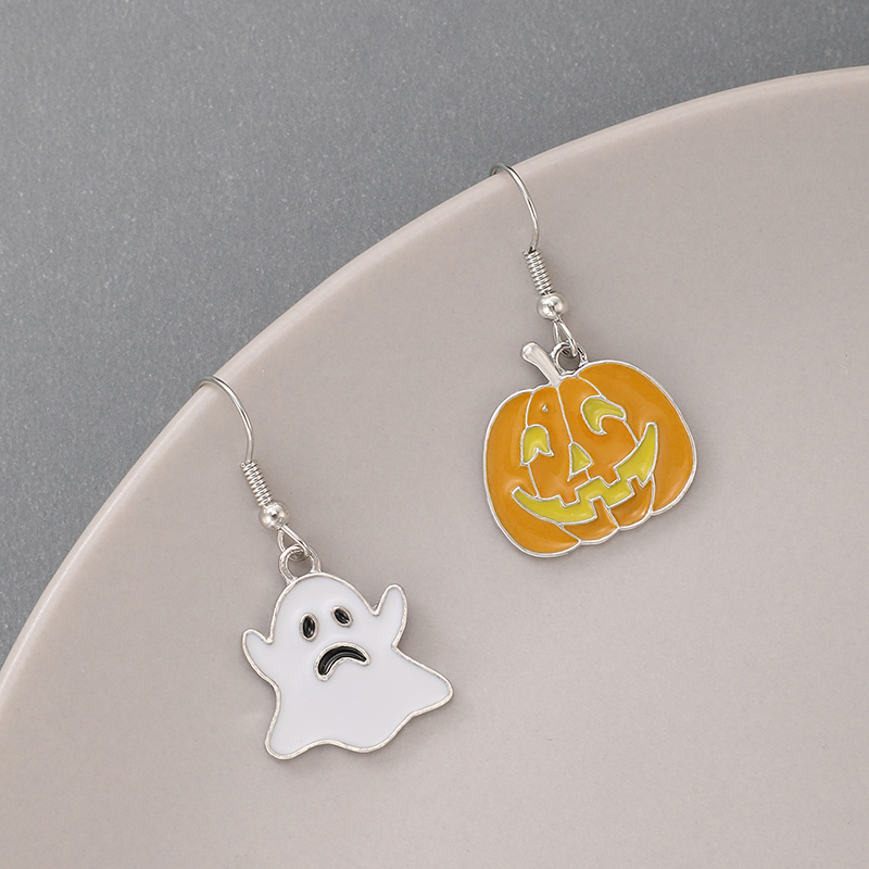 Halloween Retro Pumpkin Cat Ghost Alloy Holiday Earring display picture 38