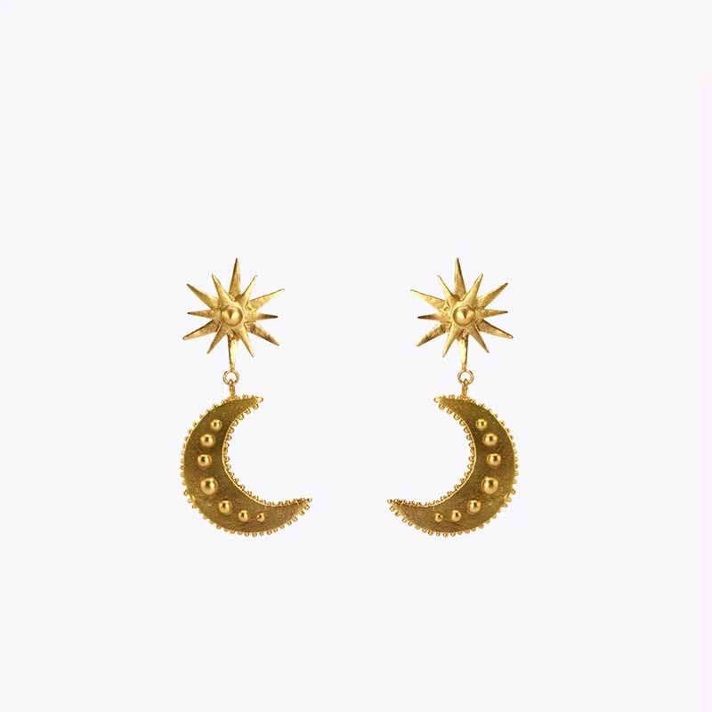 Fashion Sun Star Moon Alloy Plating Drop Earrings display picture 5