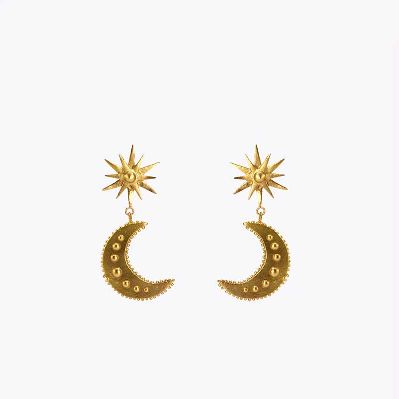 Mode Soleil Star Lune Alliage Placage Boucles D'oreilles display picture 5