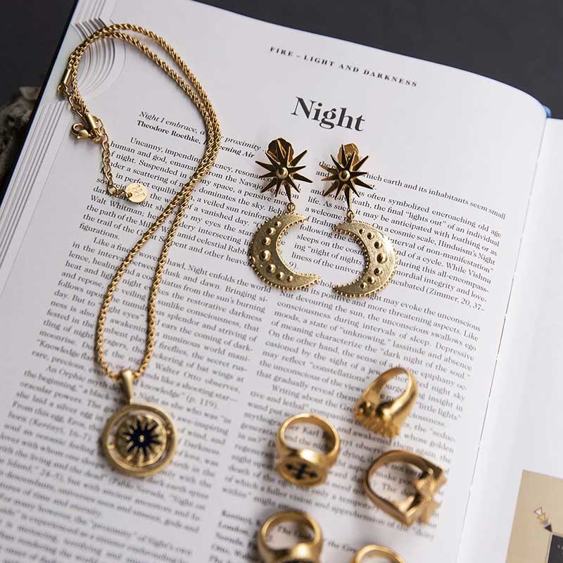 Fashion Sun Star Moon Alloy Plating Drop Earrings display picture 8