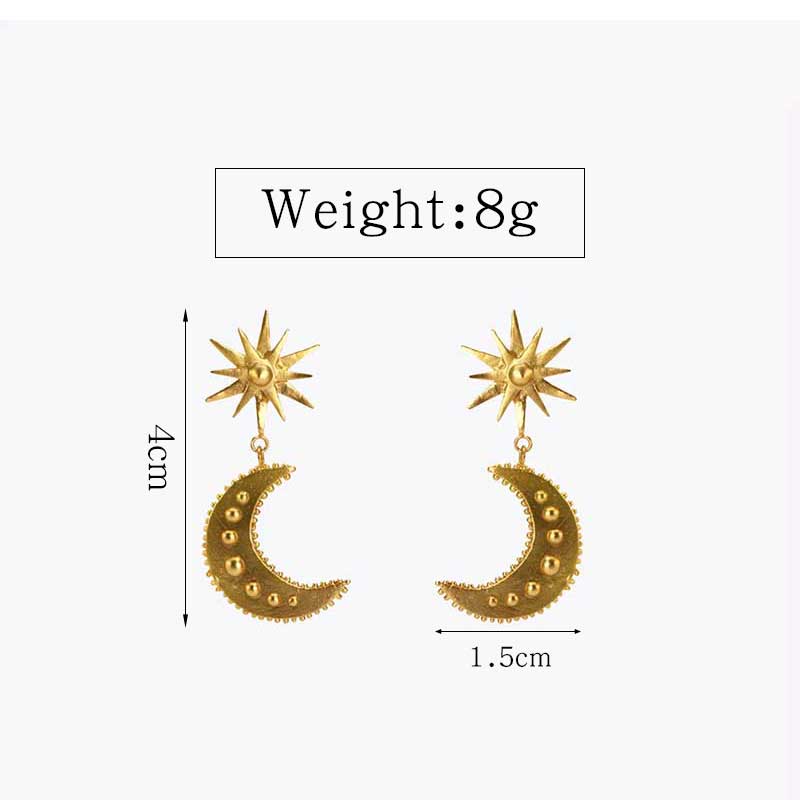 Fashion Sun Star Moon Alloy Plating Drop Earrings display picture 6